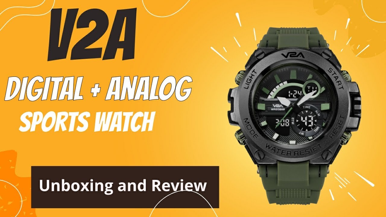 V2A Sports Watch || Analog+Digital Watch 🔥 Unboxing and Review