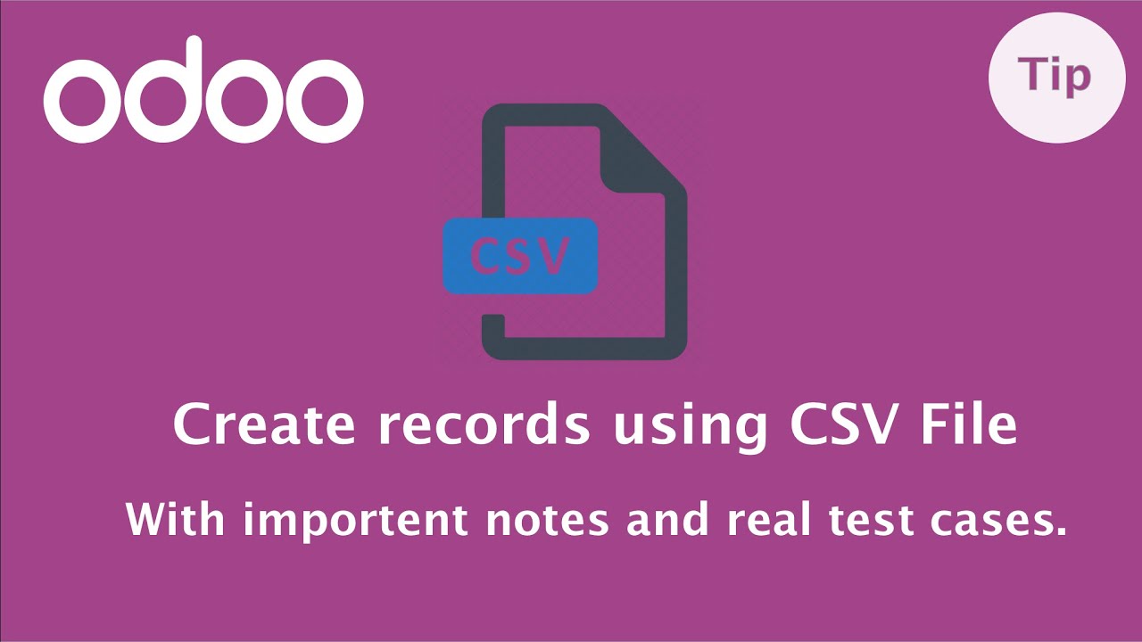 Create records using CSV file using Odoo | Data file record creation | Odoo data files