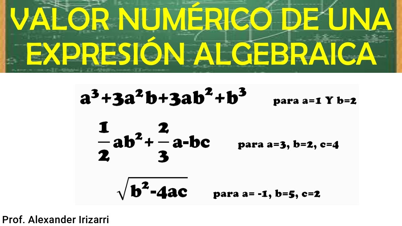 VALOR NUMÉRICO DE UNA EXPRESIÓN ALGEBRAICA | PARTE 3