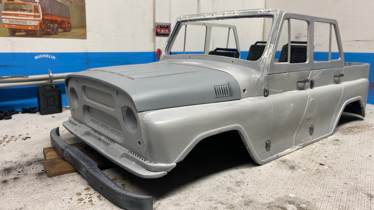 UAZ 469 1:8 RC crawler Уаз 469 на шасси axial новый проект😎 3d