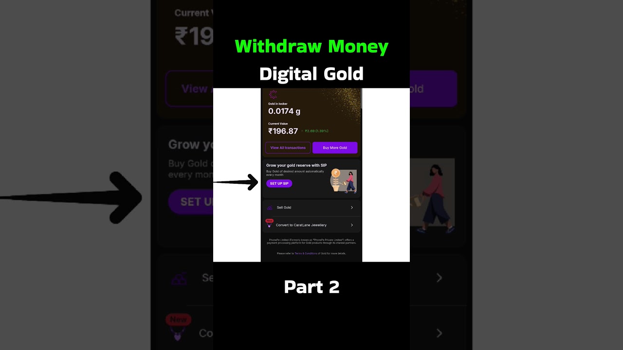 Withdraw money from digital gold using PhonePe #digitalgold #phonepe