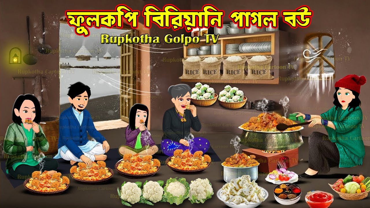 ফুলকপি বিরিয়ানি পাগল বউ Fulkopi Biryani Pagol Bou | Cartoon Bangla Cartoon | Rupkotha Golpo TV