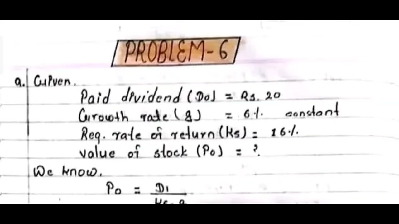 bbs 4th year Investment | common stock chapter numerical problem solve | singhaniya gt