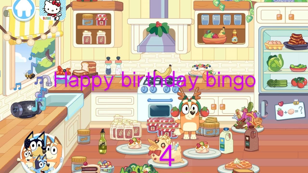Bingo's 4th Birthday celebration in kitchen With bluey Bingo healer is 4 years old (or not) 