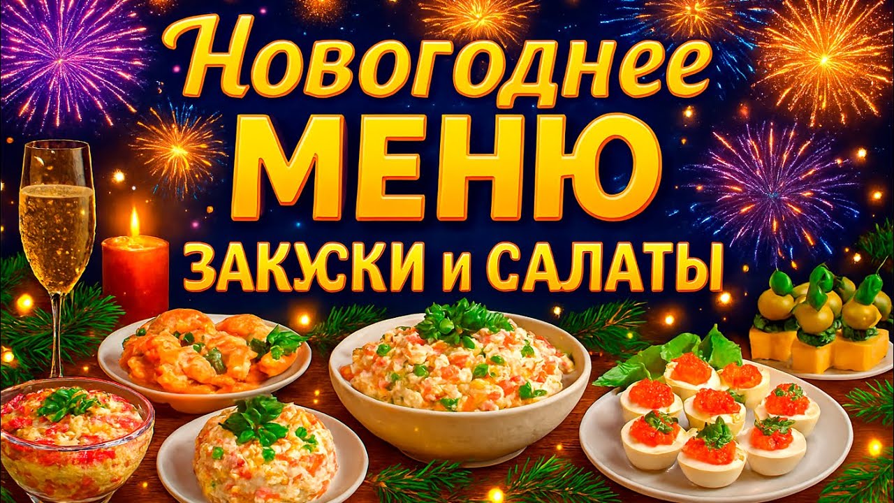 🥂 Большой Сборник ЗАКУСОК и САЛАТОВ ❄️🎄 на Новый год 2027 — Cтол будет шикарный!🎄✨