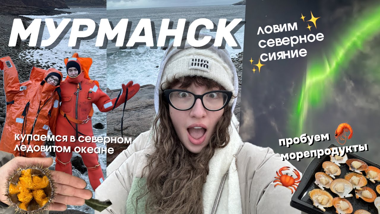МУРМАНСК. териберка, северное сияние и купание в северном ледовитом океане🌊🐋🦭🤍