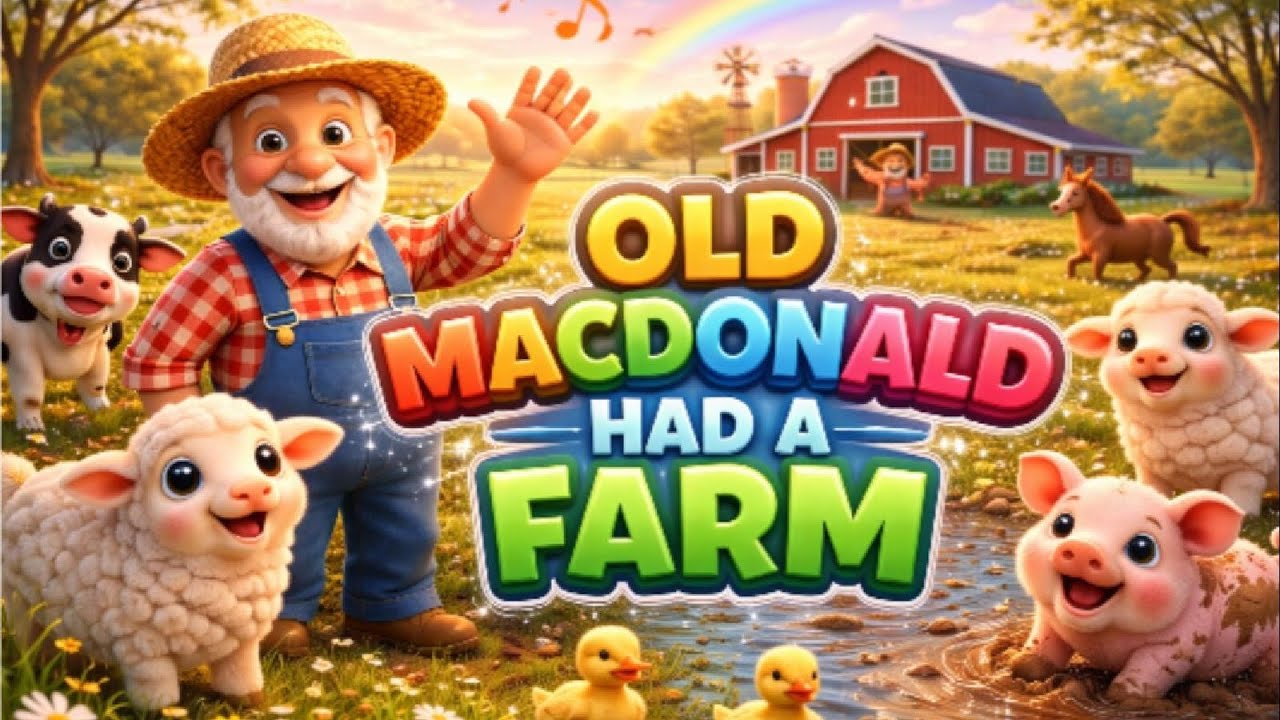 🎵 Old MacDonald Had a Farm 🐄🐑🐖 | Nursery Rhymes for Kids | Farm Animals Song