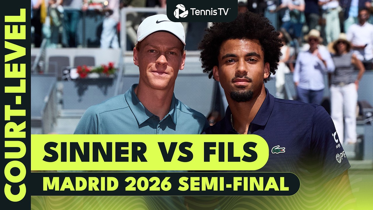 Jannik Sinner vs Arthur Fils at Court-Level View 🔥 | Madrid 2026 Semi-Final Highlights