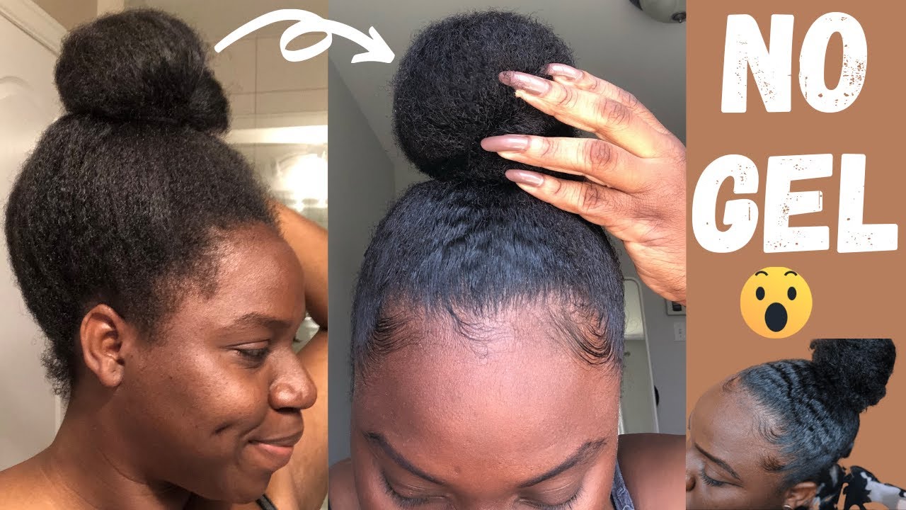 NO GEL | sleek High bun | SANS GEL sur cheveux de type 4| Coiffure protectrice|