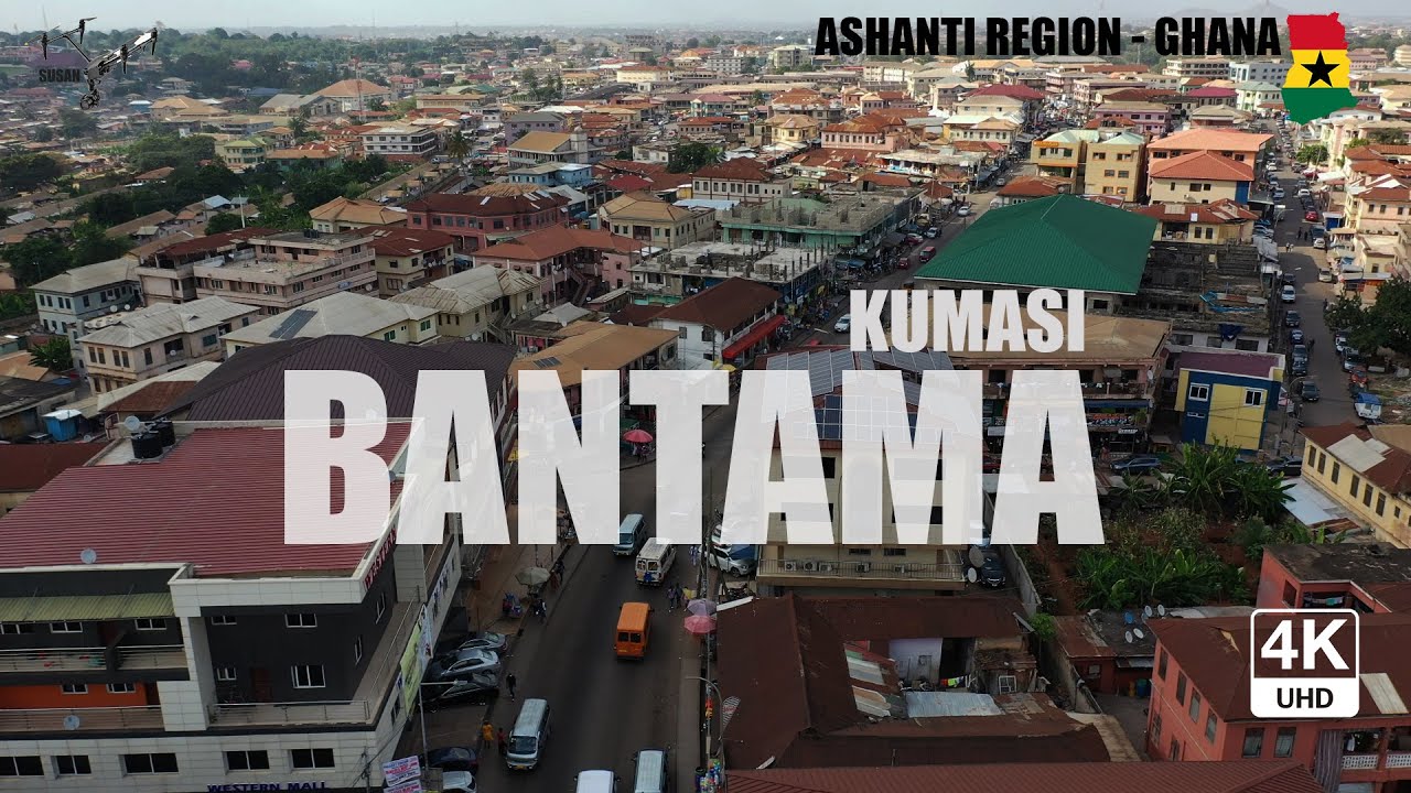 Bantama Aerial View in Kumasi Ghana 4K