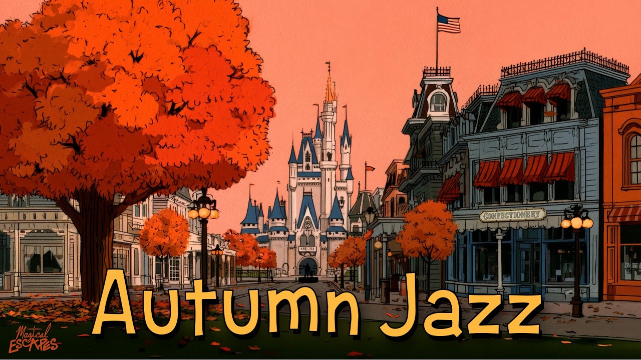 Autumn Jazz Music 🍂 | Cozy Magic Kingdom Fall 🍁 Chill | Study | Work