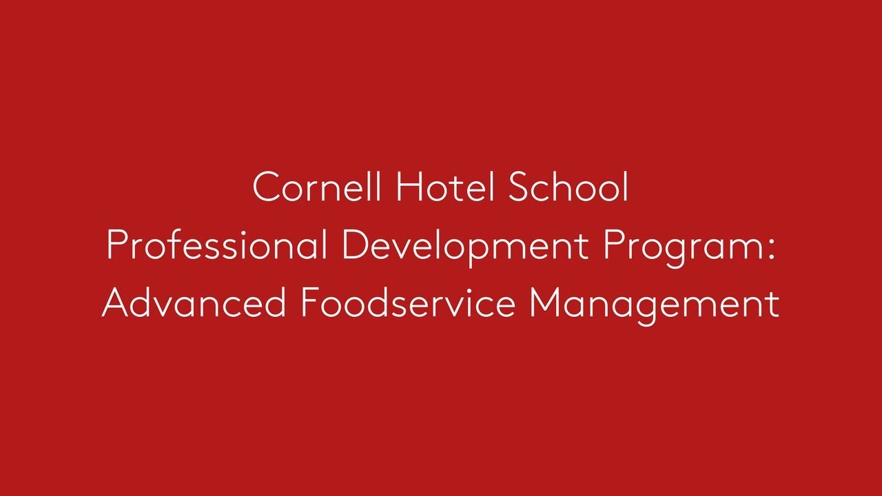 Professional Development Program: Advanced Foodservice Management