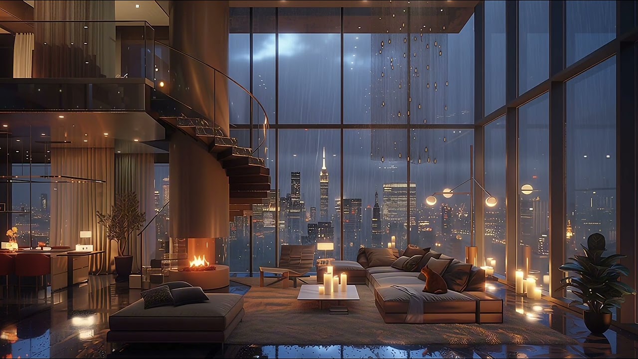 Rain and Thunder Sounds for Sleep | Cozy Night Apartment Ambience (3 Hours)