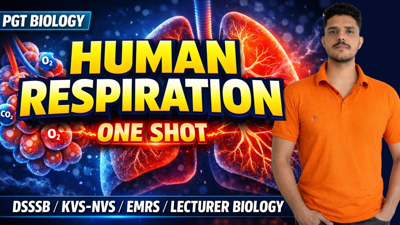 Human Respiration One Shot 🔥 | #humanphysiology #dsssb  | DSSSB PGT Biology 808/23 | KVS NVS EMRS