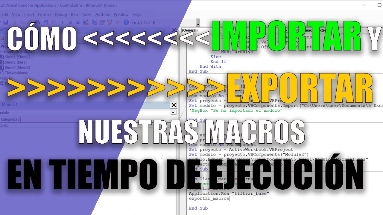 Cómo importar y exportar Macros en tiempo de ejecución