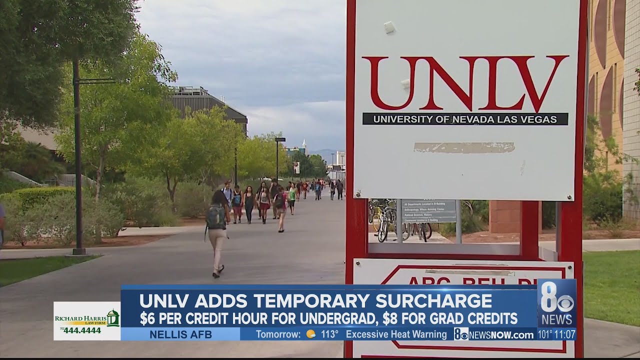 UNLV adds temporary surcharge; $6 per credit hour for undergrad, $8 for grad credits