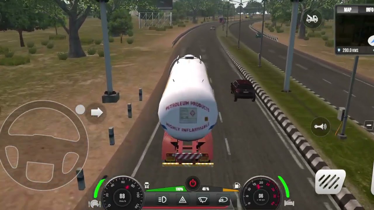 TaTa ka कंटेनर ऑयल टैंकर रियलिस्टिक ट्रक Indian truck Driving up road express 