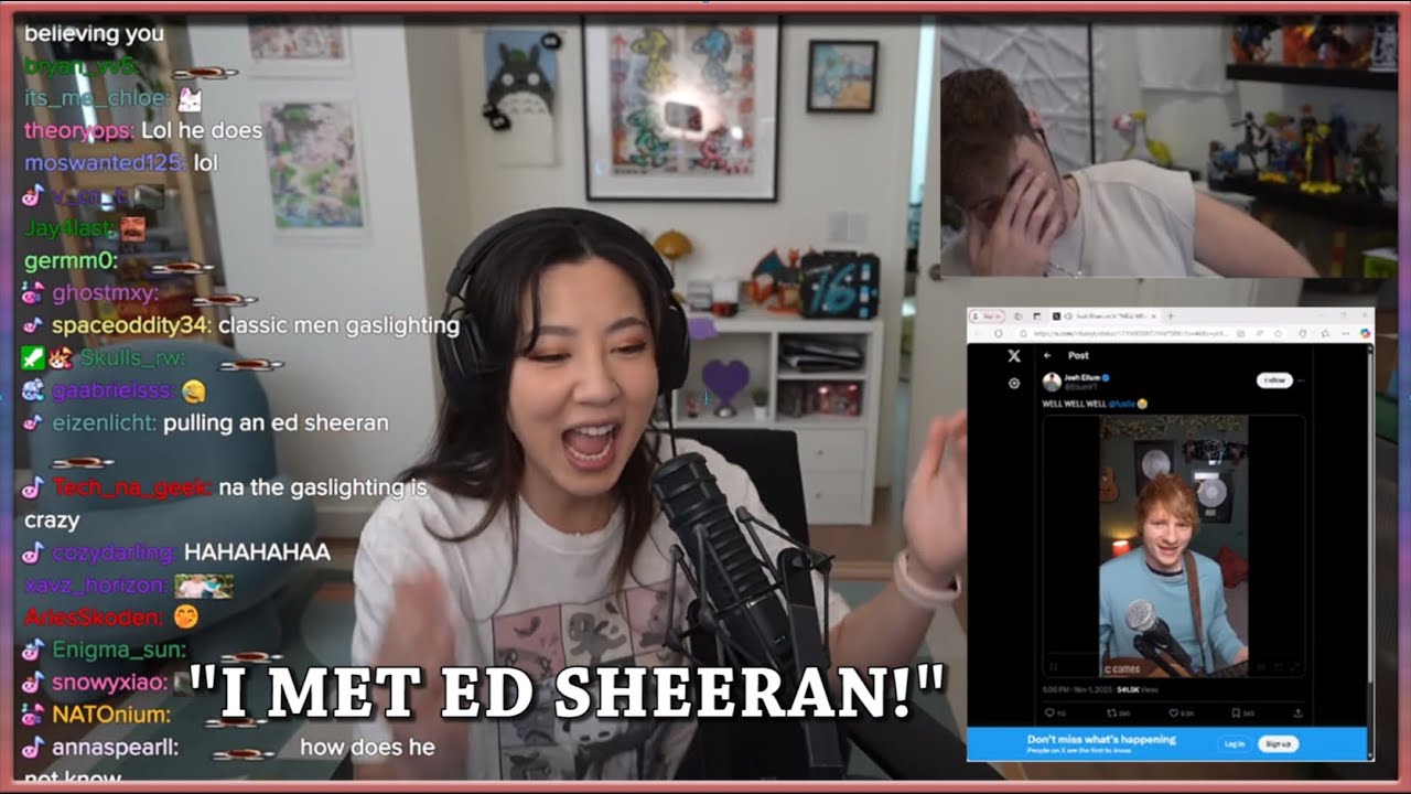 Fuslie tries to convince Hjune that she met Ed Sheeran in Las Vegas
