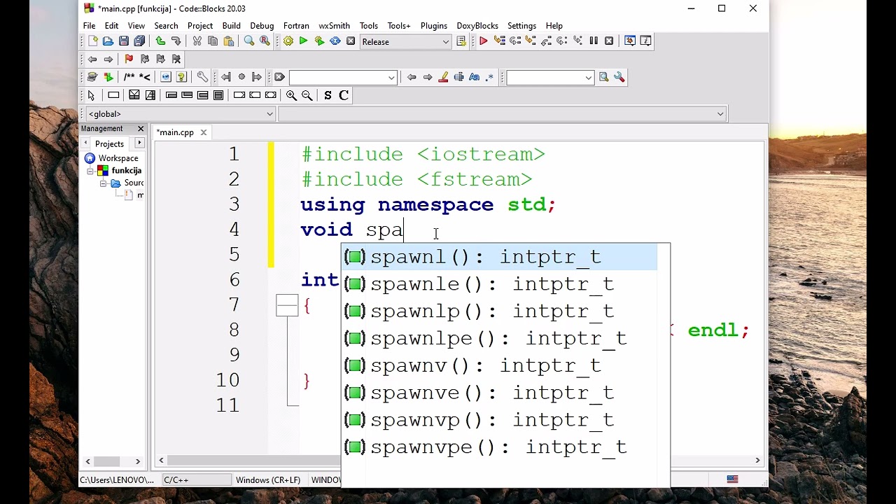 C++ pamokos. Void funkcija ir išoriniai failai.
