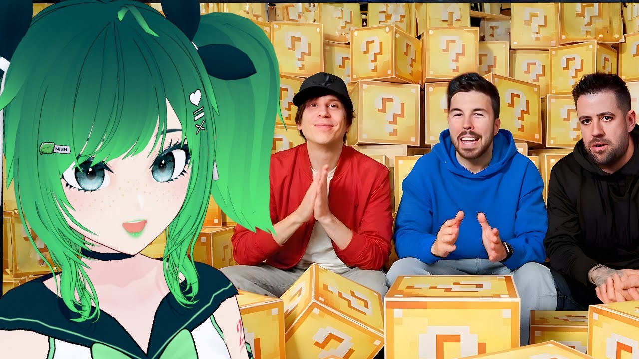 VTuber Reacciona a Willyrex con Rubius y Auron: ¡100 LUCKY BLOCKS en la Vida Real!