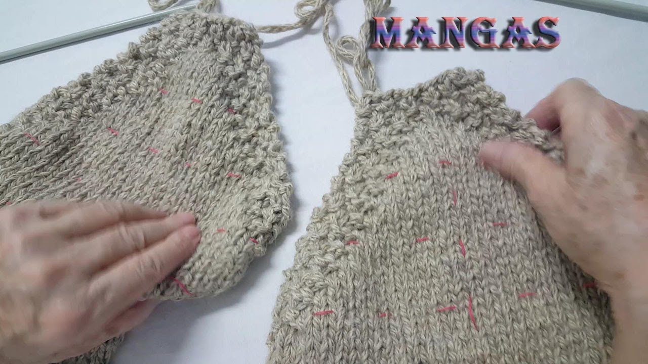 Chaqueta sencilla para mujer, 8º paso mangas