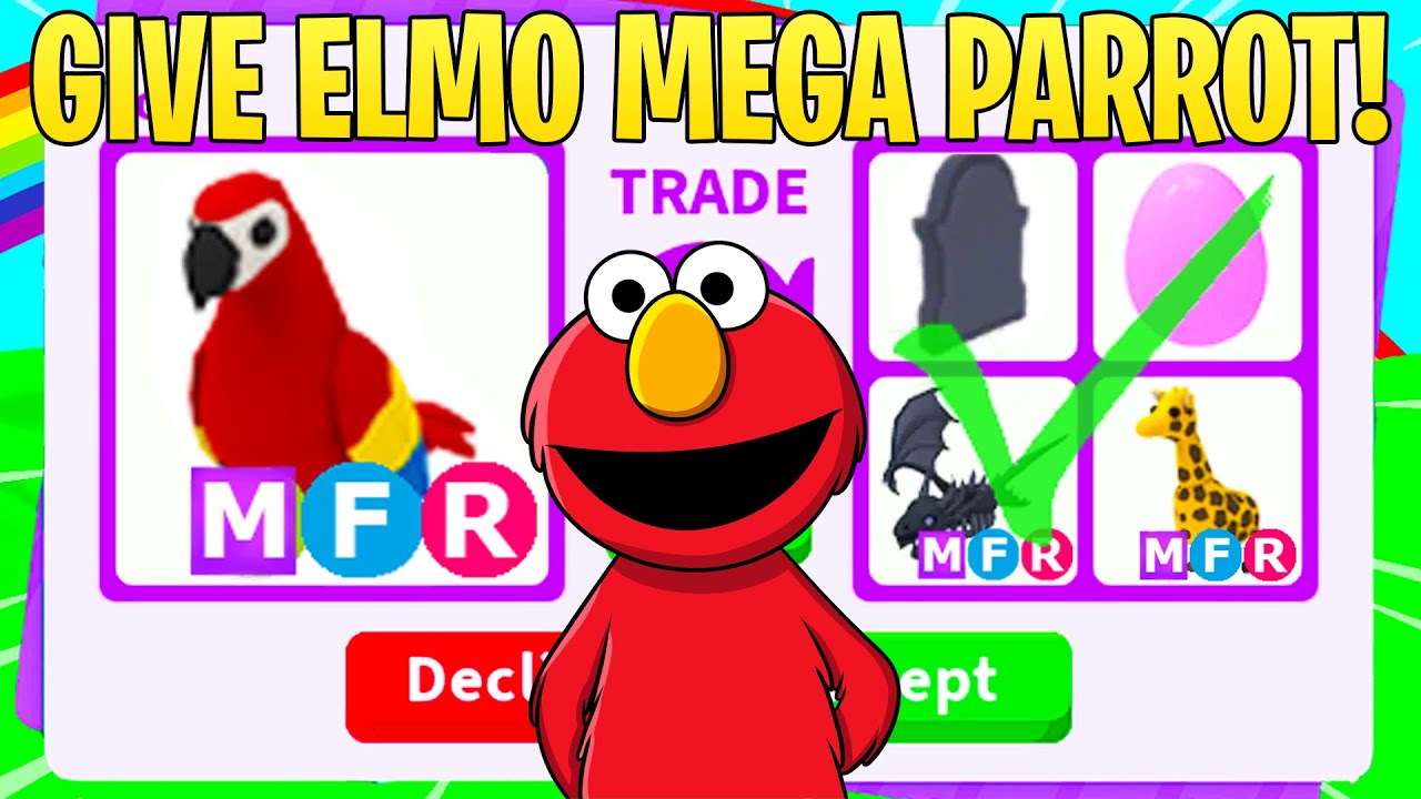 I traded A MEGA NEON PARROT in Roblox Adopt me