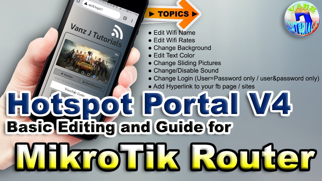 Free MikroTik Hotspot Portal V4 Lite Version + How to Edit and Modify - Vanz J Tutorials [Tagalog]