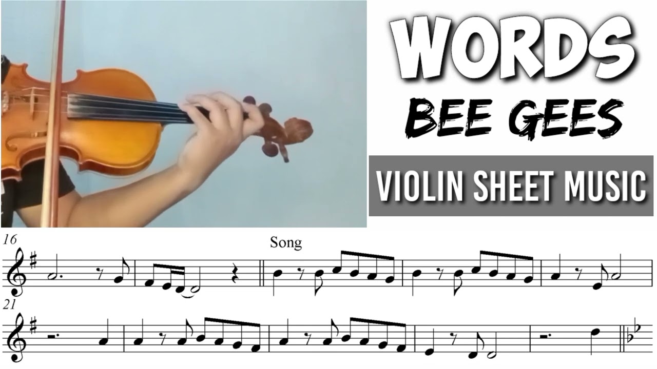Free Sheet || Words - Bee Gees || Violin Sheet Music