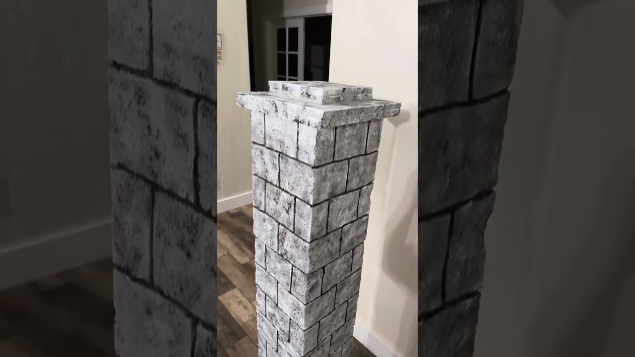 Tractor supply foam pillar diy  2025@Halloweenman-p4r #halloween2025 #graveyard #diy 