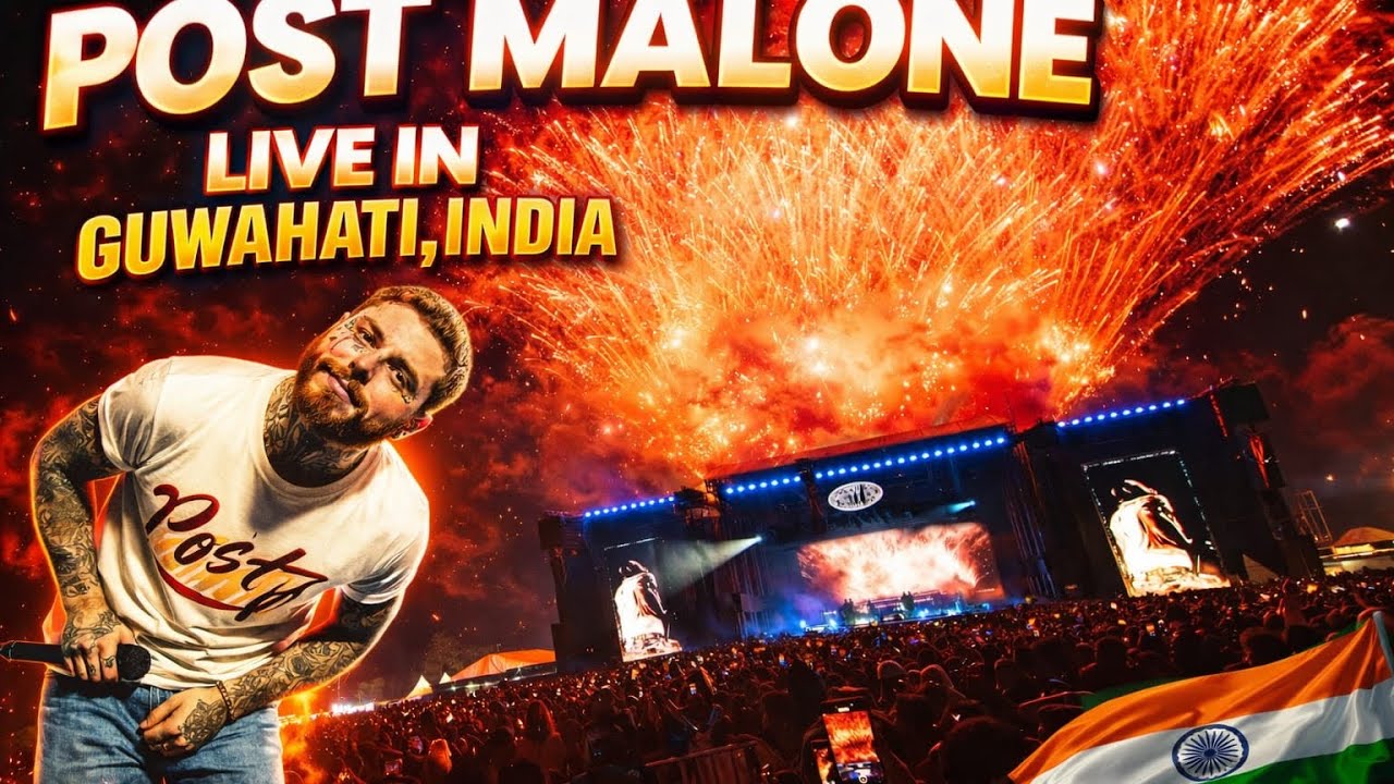 Post Malone – Rockstar (Live in Guwahati,India) 🔥 Crowd Goes Wild | Big Ass World Tour 2025