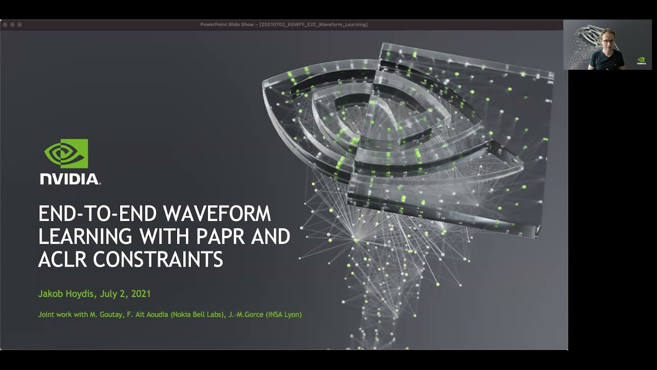 6GWFF 2021 - End-to-end Waveform Learning with PAPR and ACLR Constraints (Session 4) - Jakob Hoydis