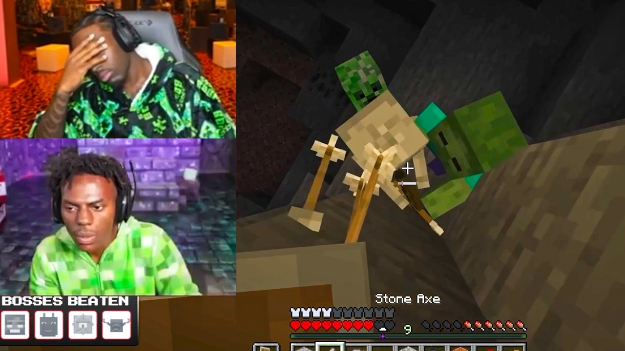 KAI X SPEED MINECRAFT MARATHON BEATING ALL BOSSES *HARDCORE* DAY 2 PART 2