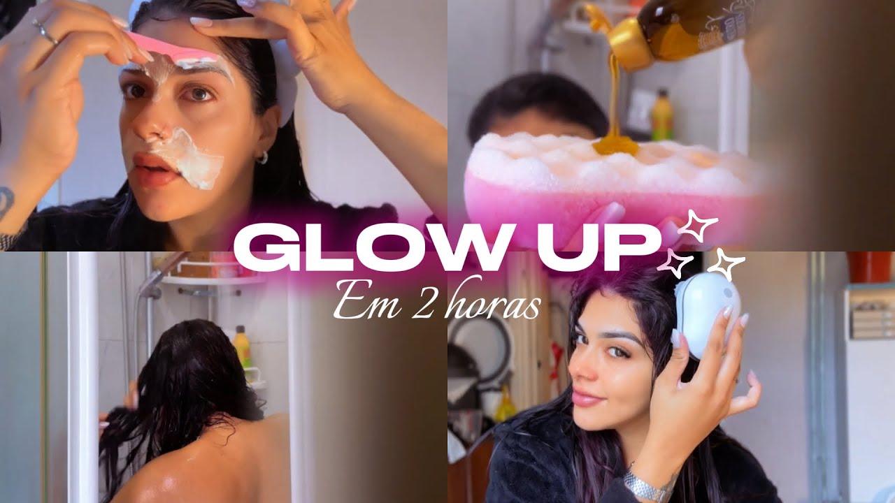Glow up em apenas 2 horas ✨cabelo,sobrancelhas,Cilios 🧖🏼‍♀️🛀🫧🧼