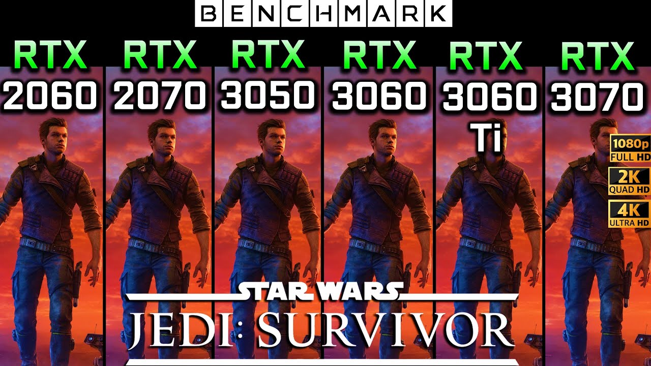 Star Wars Jedi Survivor / RTX 2060 vs RTX 2070 vs RTX 3050 vs RTX 3060 vs RTX 3060 Ti vs RTX 3070