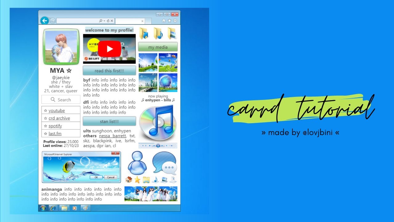 windows 7 + frutiger aero themed carrd tutorial &mdash; &copy; luviebin