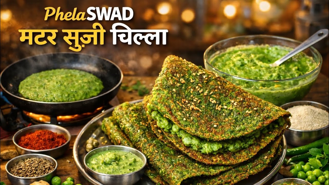 🔥 Super Healthy & Yummy Matar Suji Chilla | Viral Asaan Tarika 😋🥬 #matar#suji#chilla