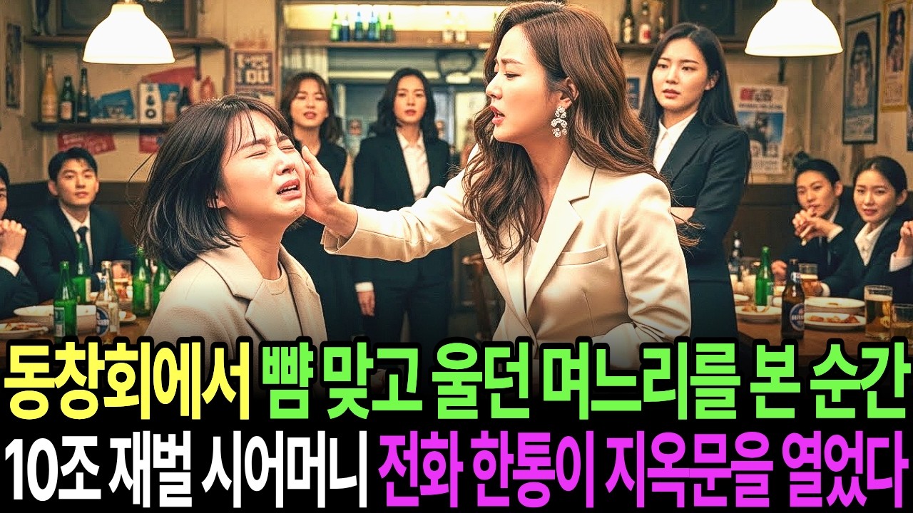 동창회에서 뺨 맞고 울던 며느리, 10조 자산가 시어머니 등장한 순간 그들 인생 개박살났습니다.
