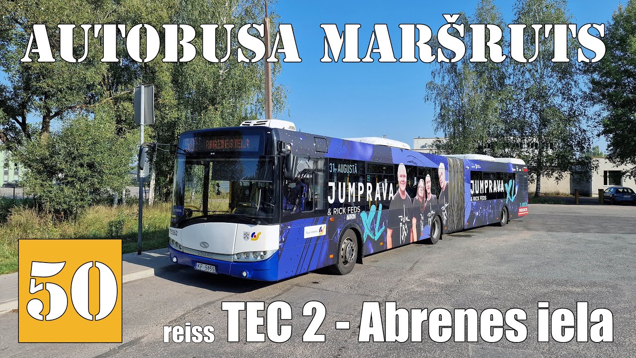 Rīga, Autobusa maršruts №50, Reiss: TEC-2 (Acone) - Abrenes iela (Rīga). Timelapse 2x