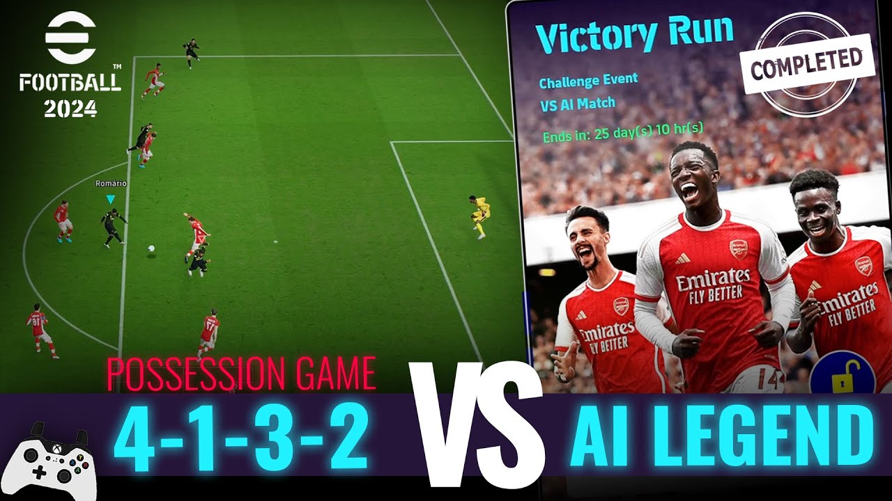 eFootball 2024 - Possession Game - Formation & Tactics | PC Gameplay | Full Match