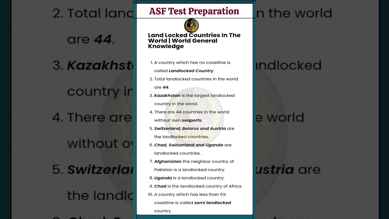 ASF GK Important MCQs|ASF 2025|Carporal|ASI #asfjobs2025 #asfwrittentest #testpreparation #asftest
