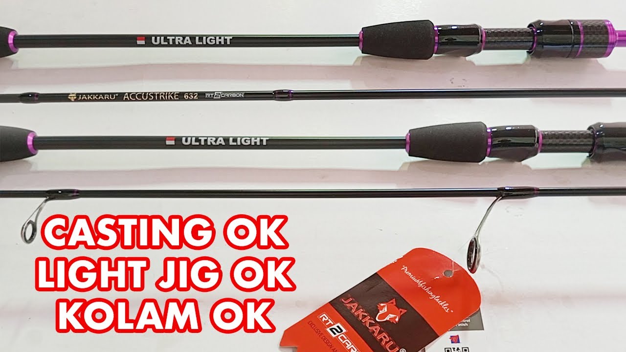 Jakkaru Accustrike Joran Casting/Jigging/Dasaran/Kolam Solid RT2 Carbon Full Fuji