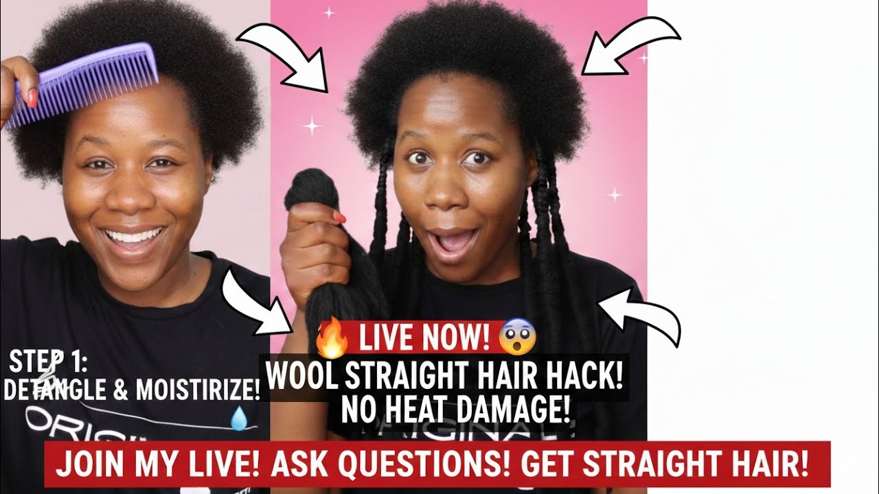 Wash Day Live: Detangling + Moisturizing + Heatless Stretching with Wool