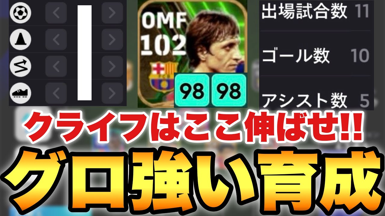 【激強育成】クライフのこの新育成強いぞ!?速い強い上手いが揃ったDFに負けないマン誕生【eFootballアプリ2024/イーフト】