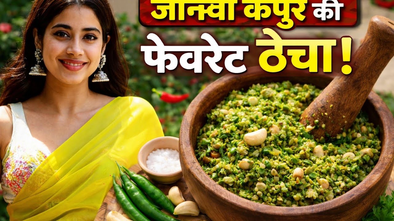 जान्हवी कपूर की फेवरेट थेचा रेसिपी | 5 मिनट में तीखी महाराष्ट्रियन थेचा# चटपटी