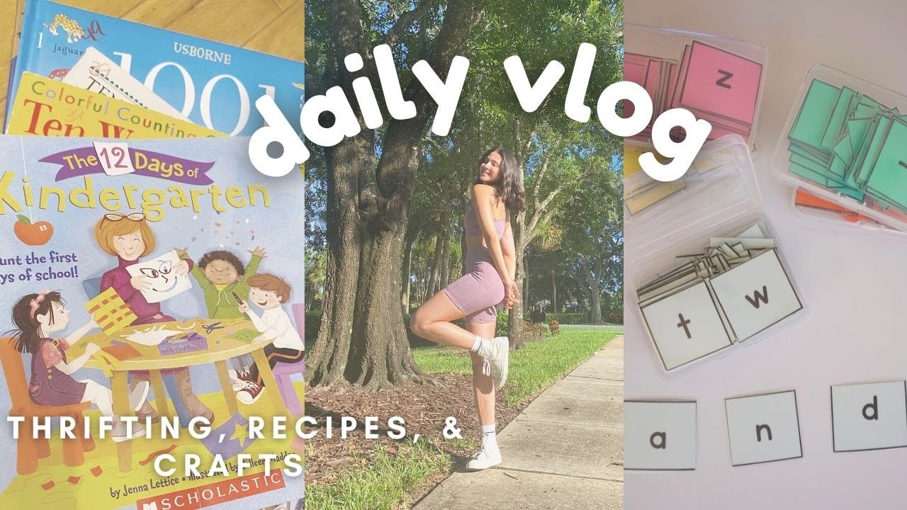daily vlog | thrifting, smoothie recipe, & kindergarten classroom craft