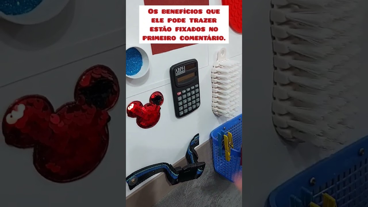 Quadro sensorial com objetos do cotidiano para estudantes com autismo. #autismo #autista
