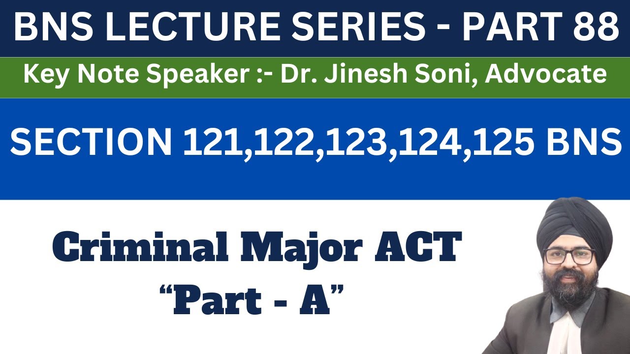 BNS PART 88 | SECTION 121,122,123,124,125 BNS | Dr. Jinesh Soni | 2024