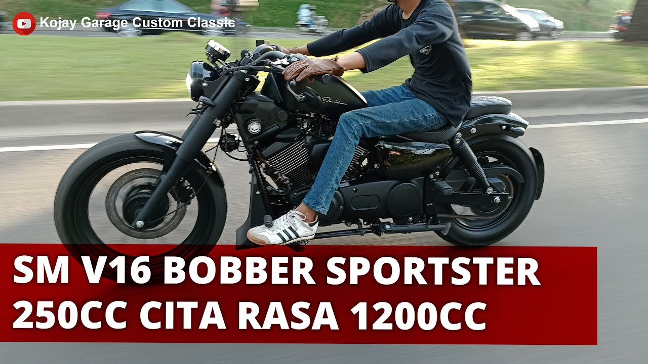 SM V16 Custom Modifikasi Bobber Sportster Black History | Kojay Garage