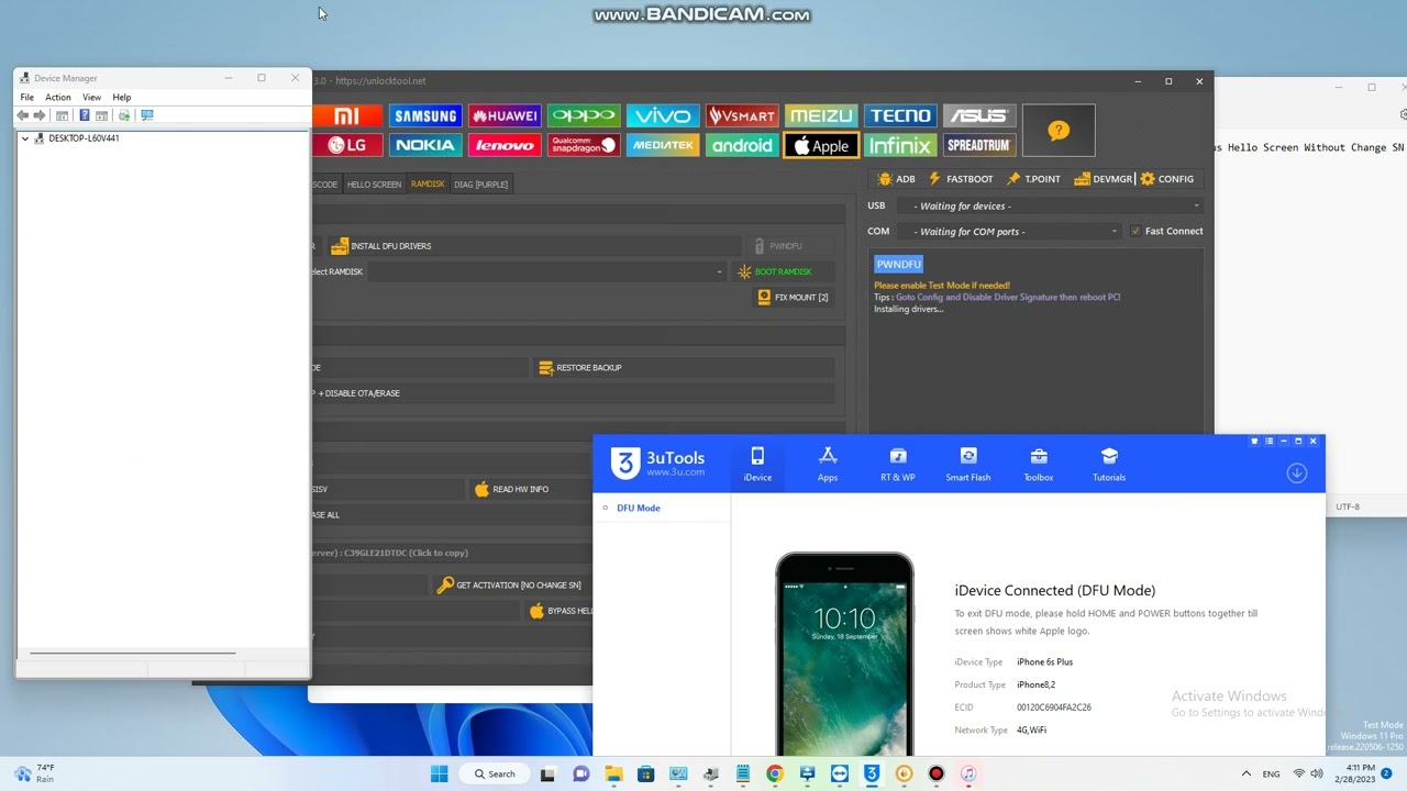 BYPASS ICLOUD IPHONE 6S PLUS HELLO SCREEN WITHOUT CHANGE SN WITH UNLOCKTOOL