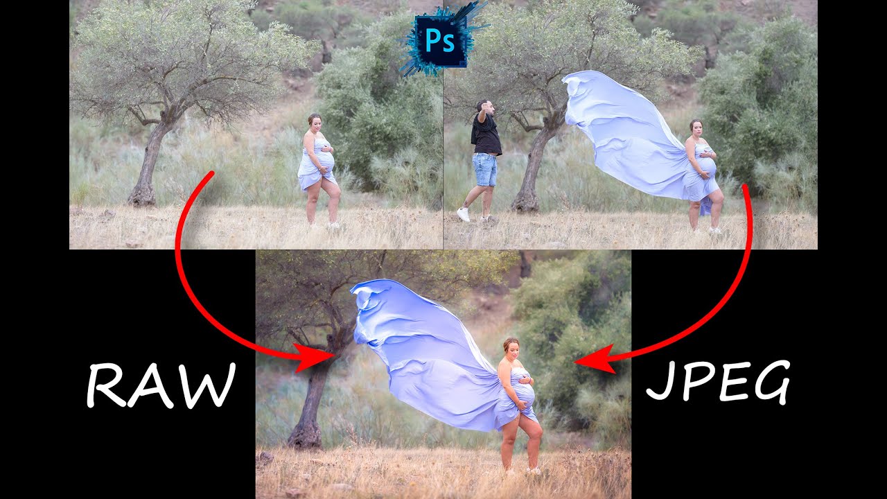 Fotografía de embarazo, cómo fusionar dos fotos Con Camera Raw y Photoshop